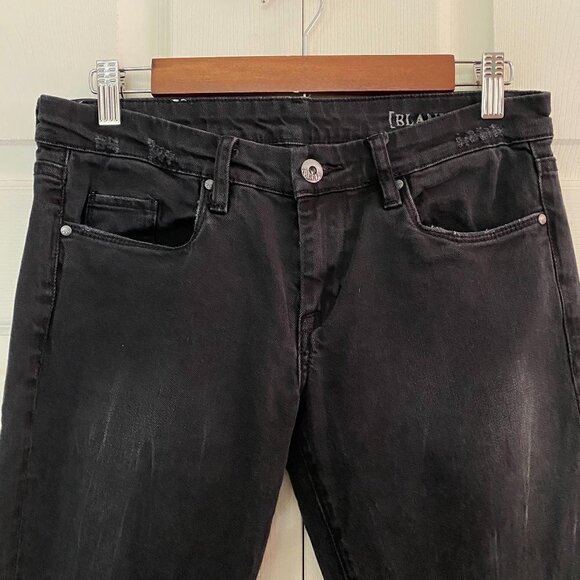 Blank NYC Women's Black Distressed Denim Mid Rise Skinny Jeans Size 28 - Picture 4 of 11